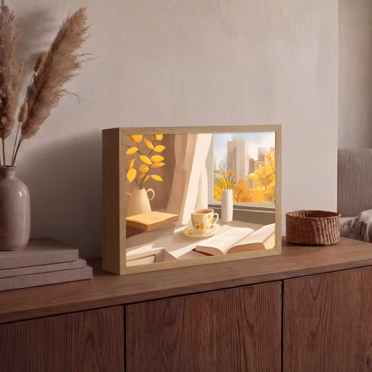 Lightbox - Wandlamp - Thee - Boek - Thee - Herfst — 4