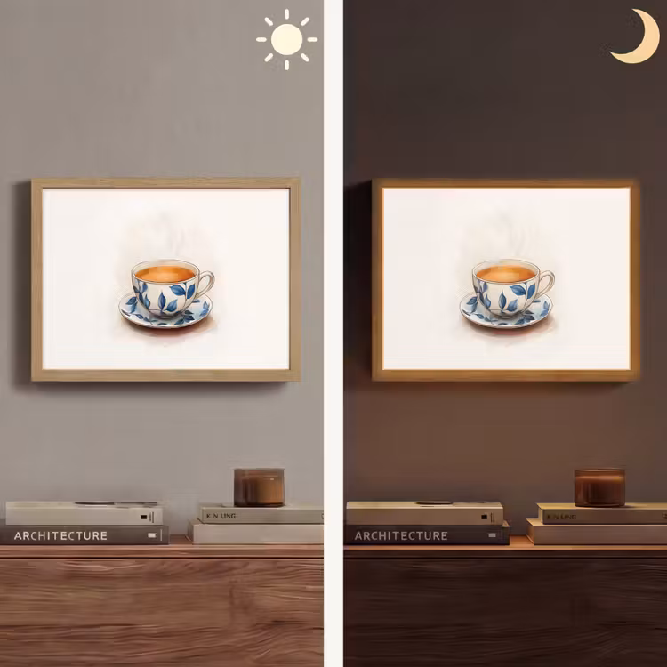 Lightbox - Wandlamp - Theekop - Bladeren - Blauw — 6
