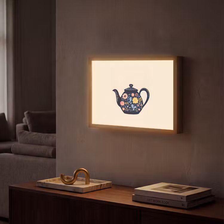 Lightbox - Wandlamp - Theepot - Kleurrijk - Bloemen — 2