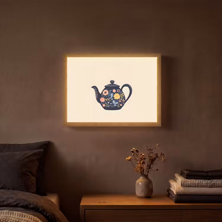 Lightbox - Wandlamp - Theepot - Kleurrijk - Bloemen — 3