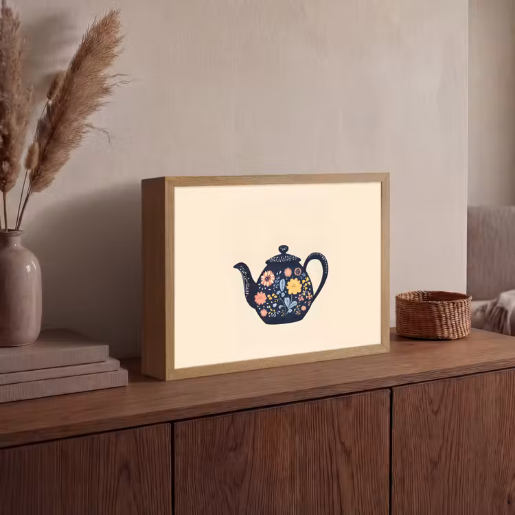 Lightbox - Wandlamp - Theepot - Kleurrijk - Bloemen — 4