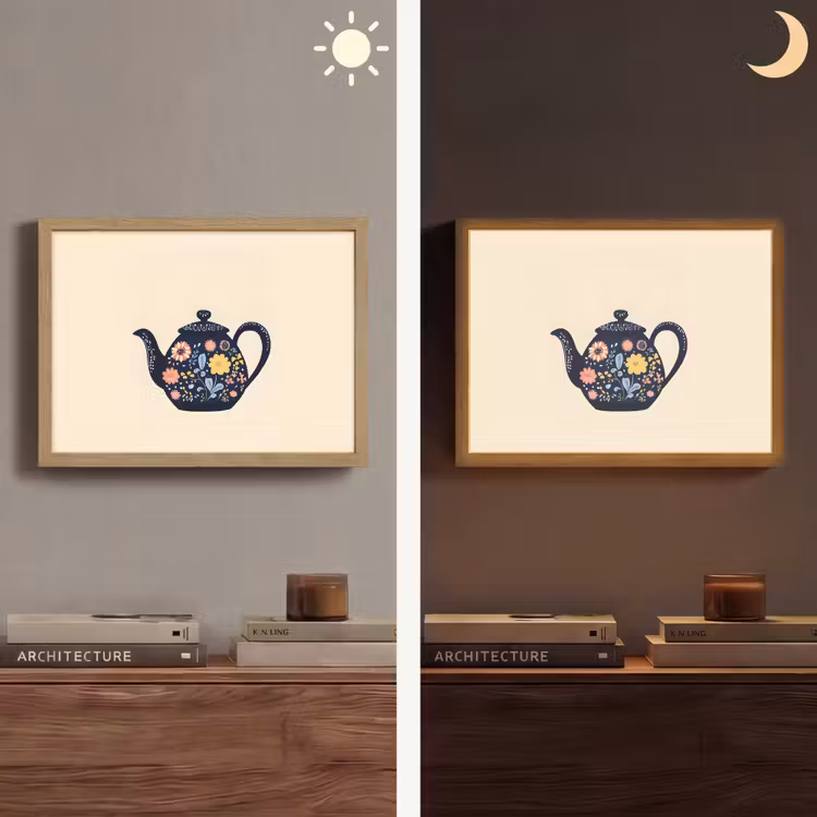 Lightbox - Wandlamp - Theepot - Kleurrijk - Bloemen — 6