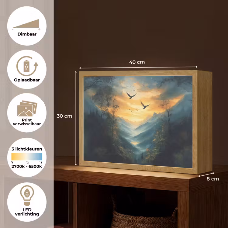 Lightbox - Wandlamp - Vogels - Zon - Bomen - Groen — 10