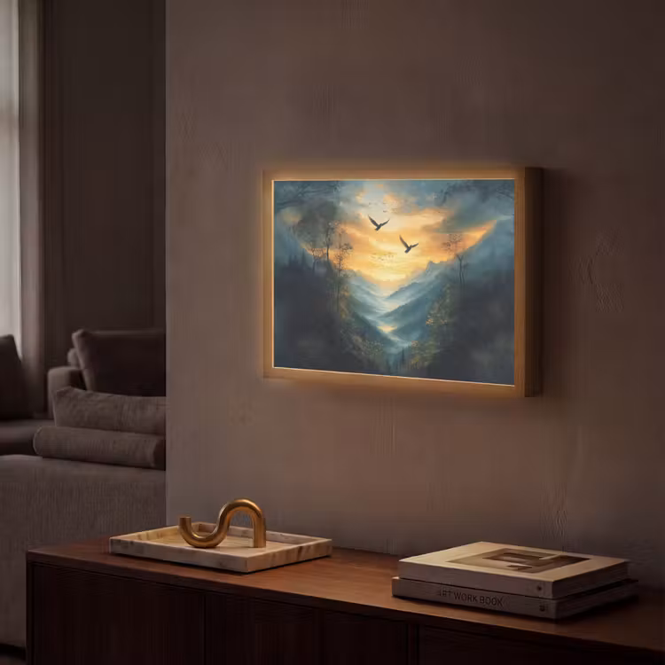 Lightbox - Wandlamp - Vogels - Zon - Bomen - Groen — 2