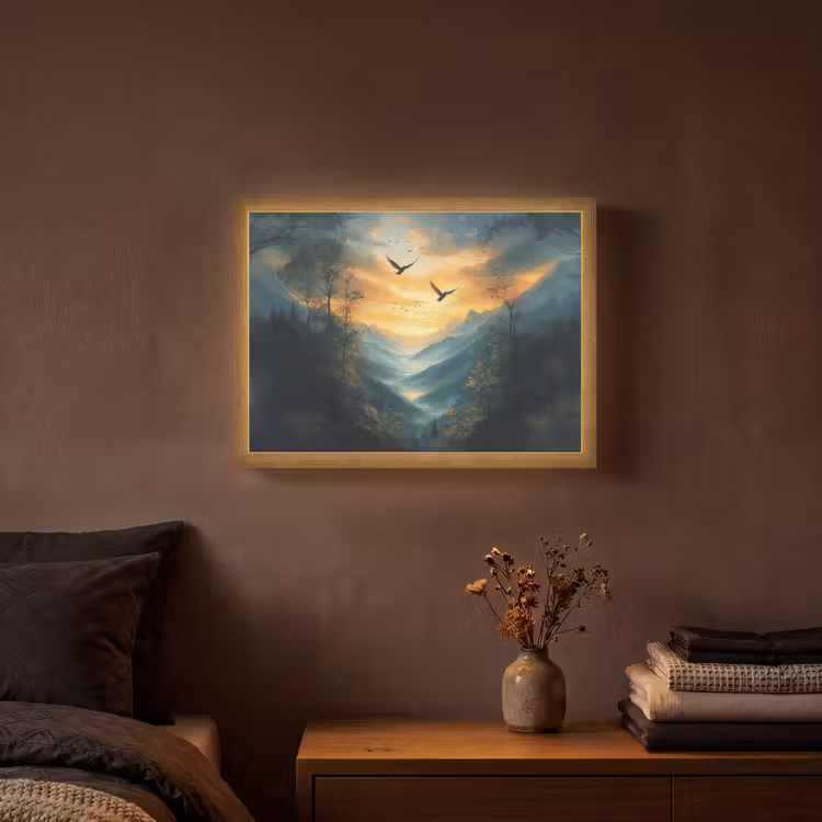 Lightbox - Wandlamp - Vogels - Zon - Bomen - Groen — 3