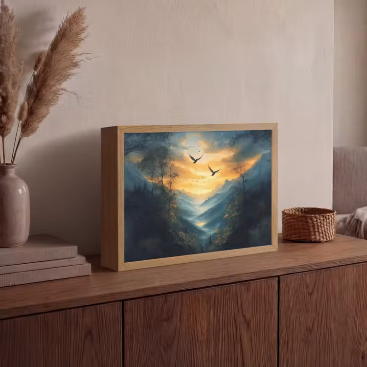 Lightbox - Wandlamp - Vogels - Zon - Bomen - Groen — 4
