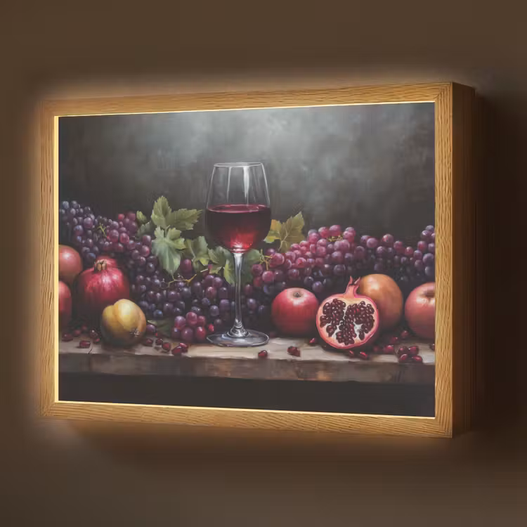 Lightbox - Wandlamp - Wijn - Fruit - Stilleven — 1