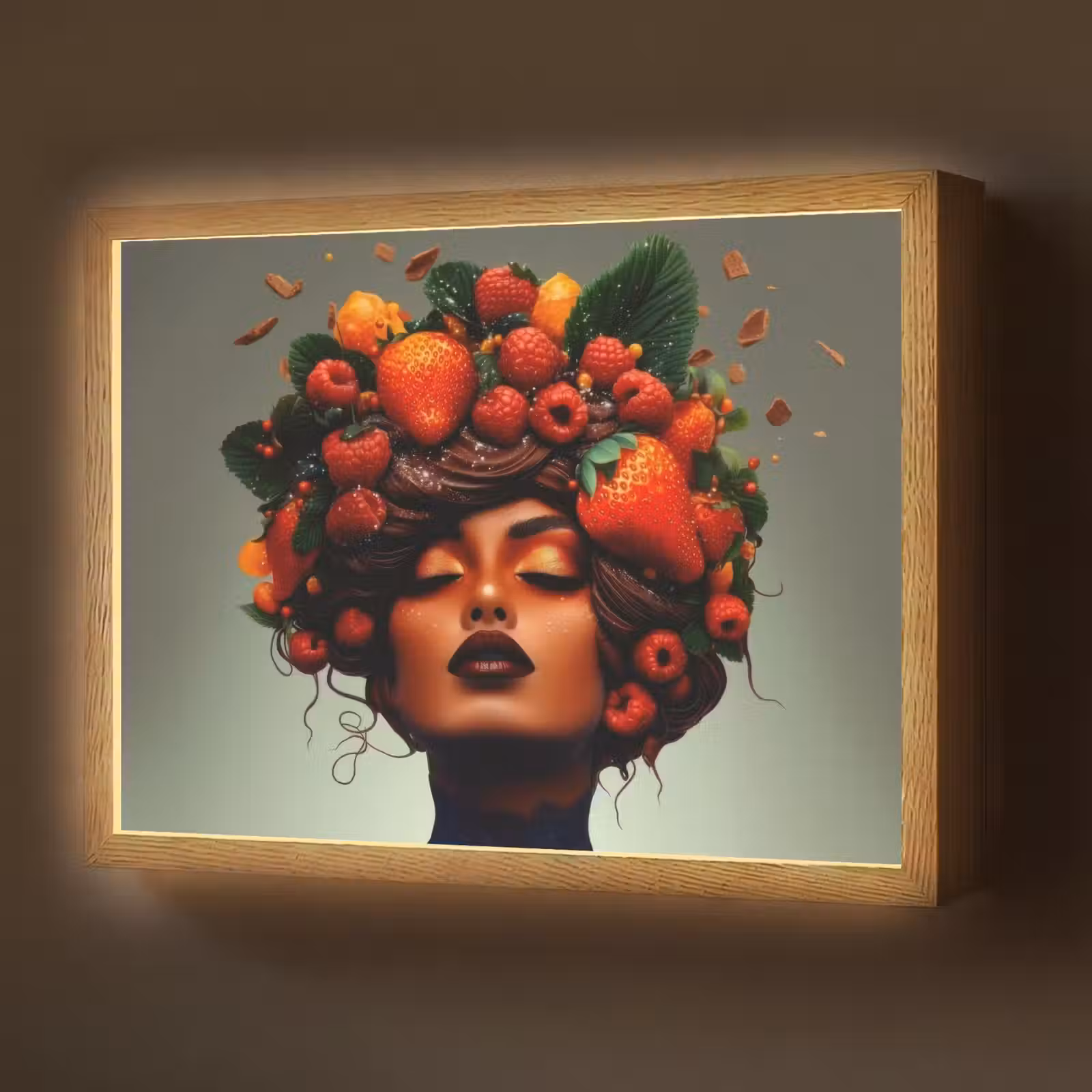 Lightbox - Wandlamp - Vrouw - Chocolade - Frambozen - Aardbeien - Koekjes — 1