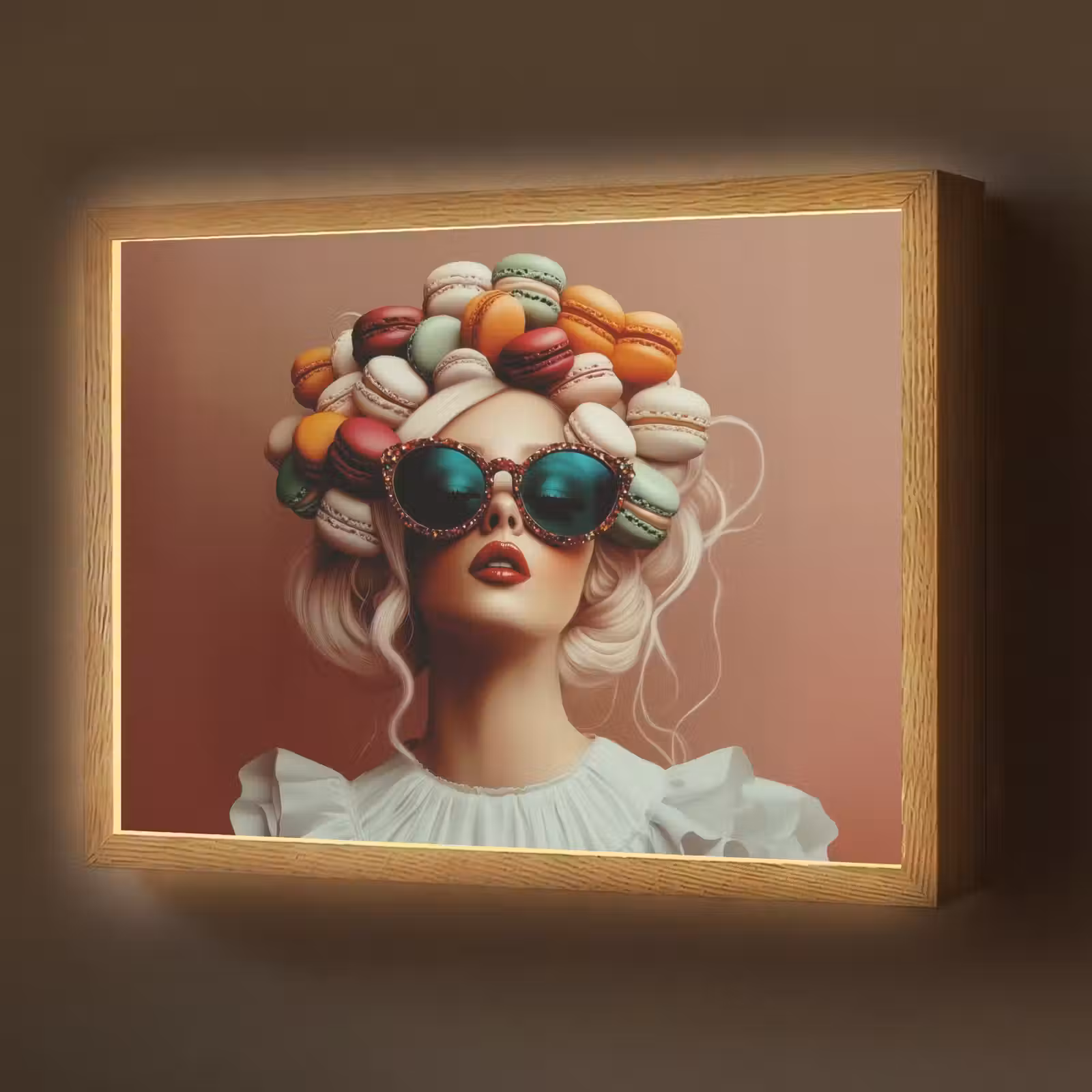 Lightbox - Wandlamp - Vrouw - Macarons - Bril — 1