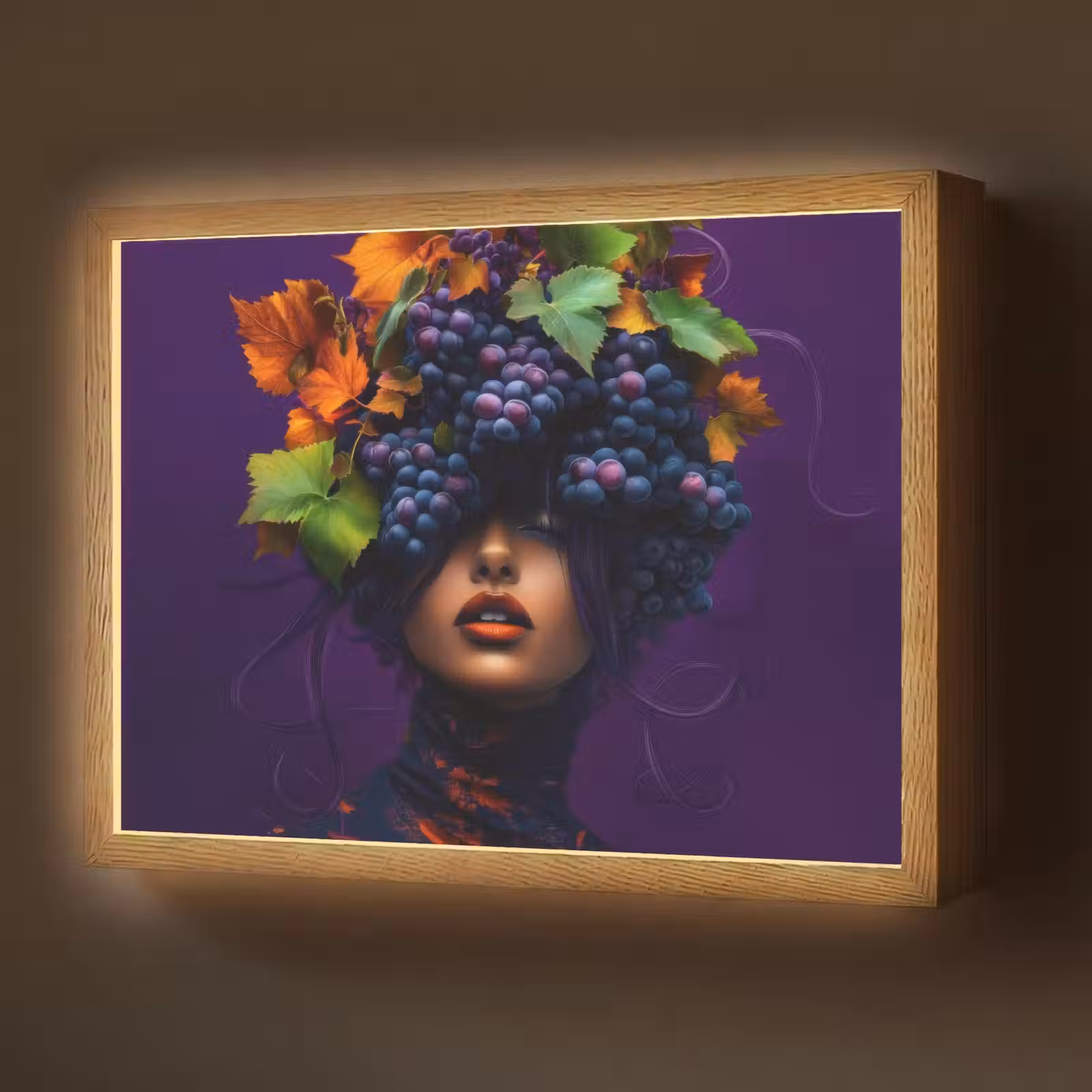 Lightbox - Wandlamp - Vrouw - Paars - Druiven — 1