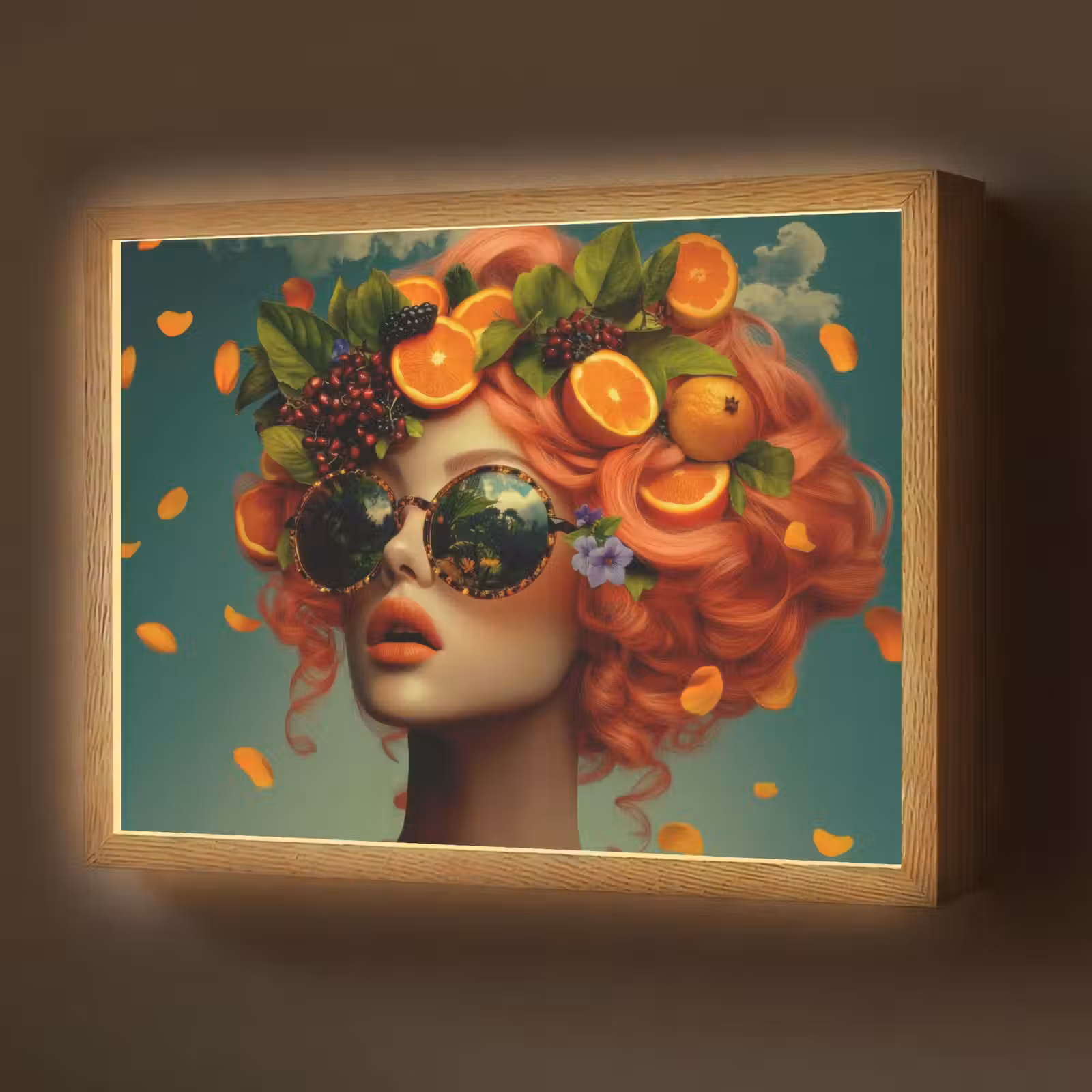 Lightbox - Wandlamp - Vrouw - Sinaasappel - Bessen - Oranje — 1