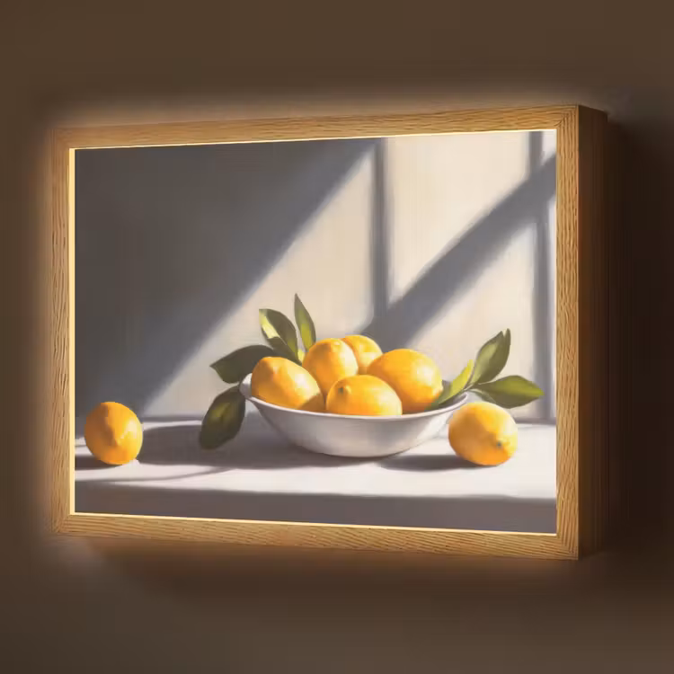 Lightbox - Wandlamp - Citroenen - Stilleven - Geel — 1