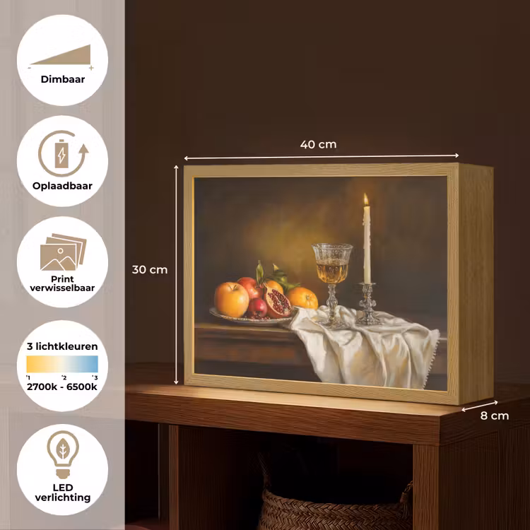 Lightbox - Wandlamp - Fruit - Stilleven - Wijn - Kaars — 10