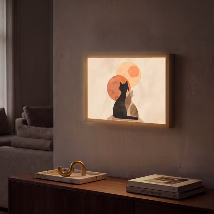 Lightbox - Wandlamp - Katten - Zwart - Abstract - Cirkels — 2