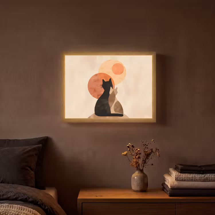 Lightbox - Wandlamp - Katten - Zwart - Abstract - Cirkels — 3