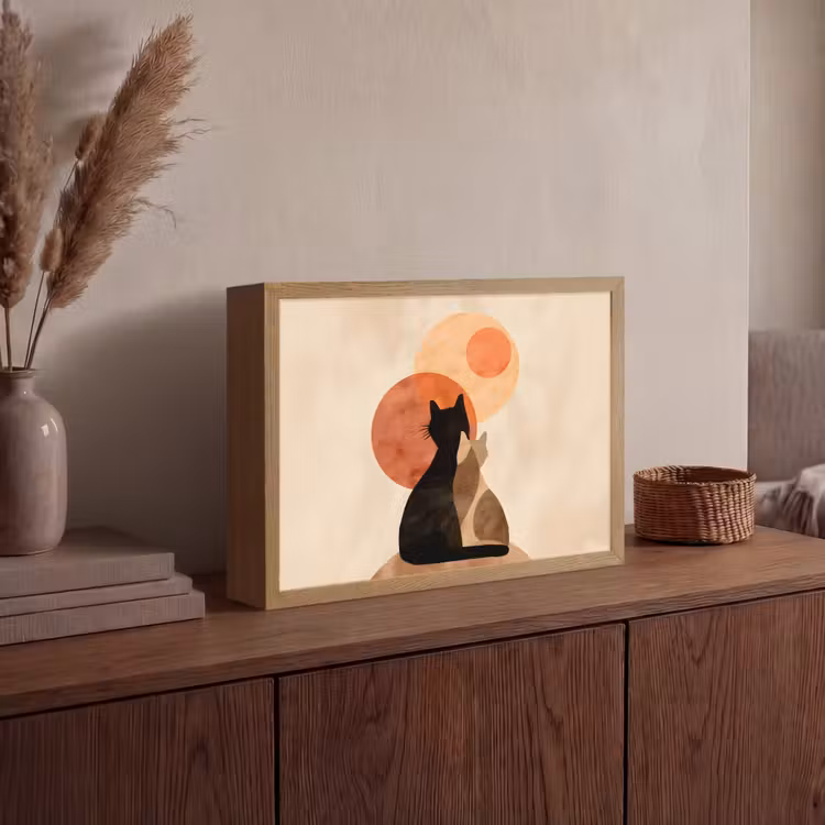 Lightbox - Wandlamp - Katten - Zwart - Abstract - Cirkels — 4