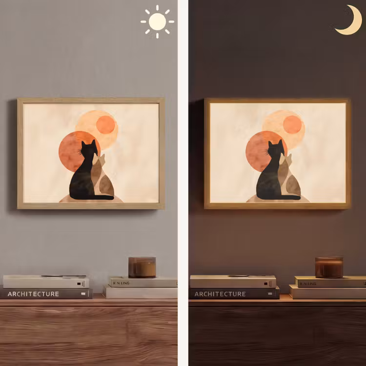 Lightbox - Wandlamp - Katten - Zwart - Abstract - Cirkels — 6