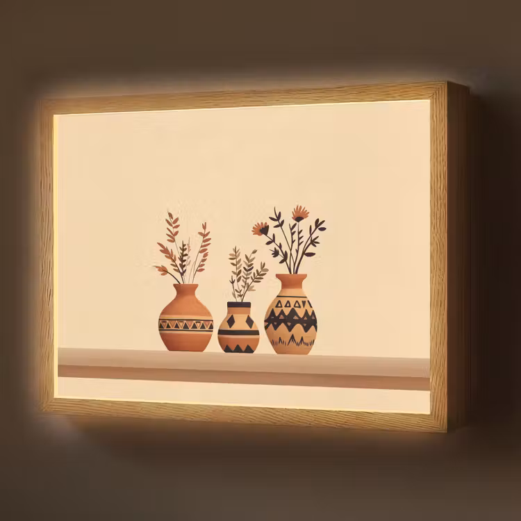Lightbox - Wandlamp - Vazen - Bloemen - Bladeren - Minimalistisch — 1