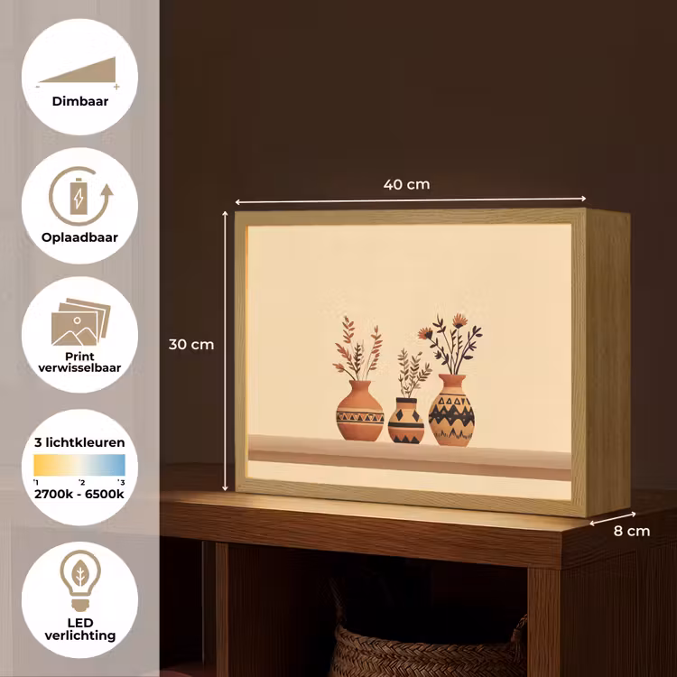 Lightbox - Wandlamp - Vazen - Bloemen - Bladeren - Minimalistisch — 10