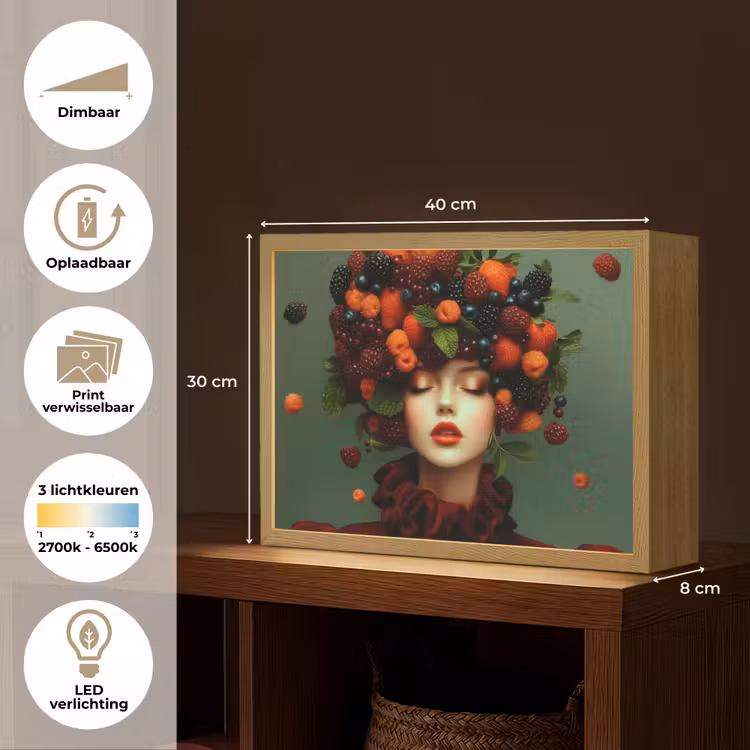 Lightbox - Wandlamp - Vrouw - Aardbeien - Frambozen - Bramen - Bessen — 10