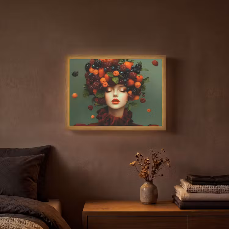 Lightbox - Wandlamp - Vrouw - Aardbeien - Frambozen - Bramen - Bessen — 3