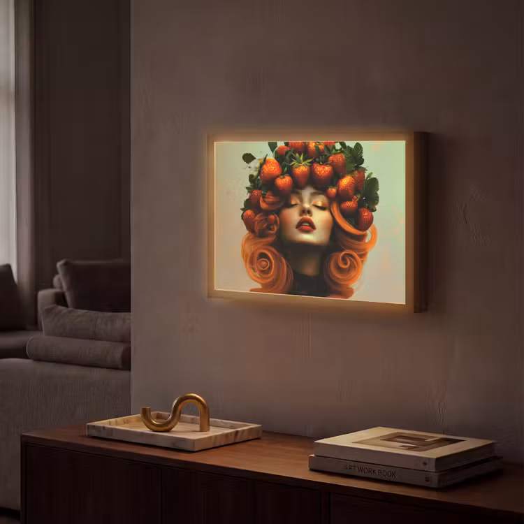 Lightbox - Wandlamp - Vrouw - Aardbeien - Kroon — 2