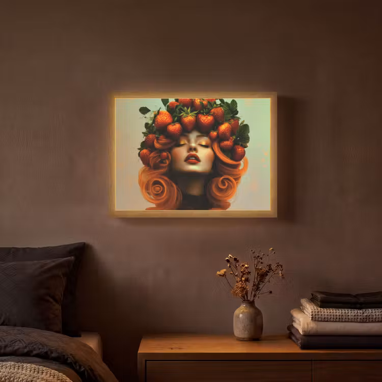 Lightbox - Wandlamp - Vrouw - Aardbeien - Kroon — 3
