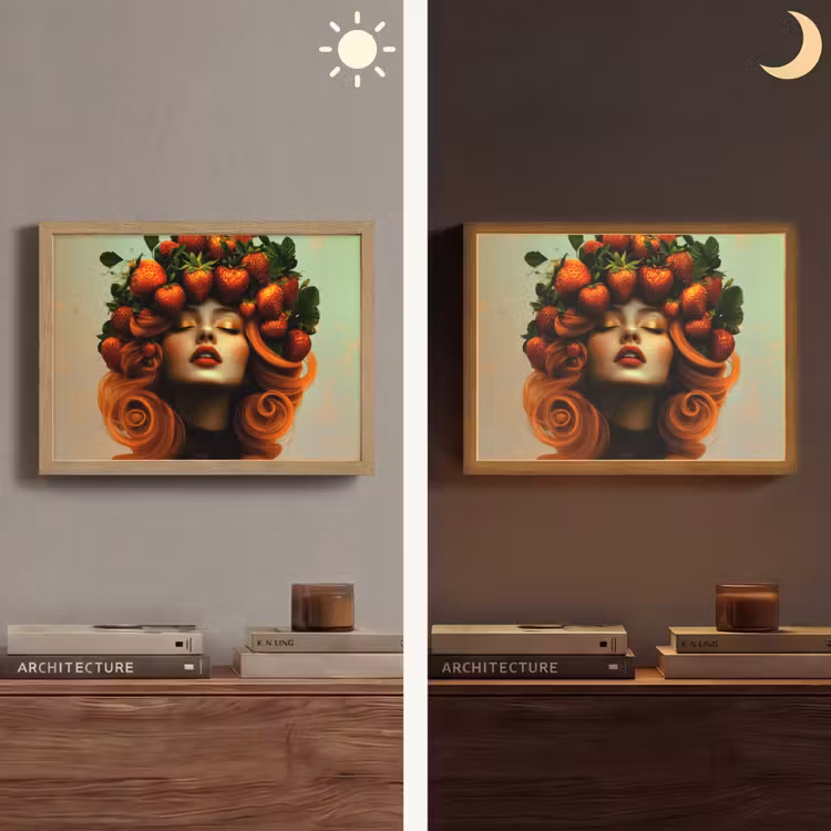 Lightbox - Wandlamp - Vrouw - Aardbeien - Kroon — 6