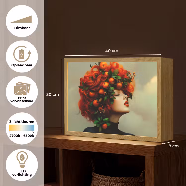 Lightbox - Wandlamp - Vrouw - Appels - Rood - Bladeren — 10