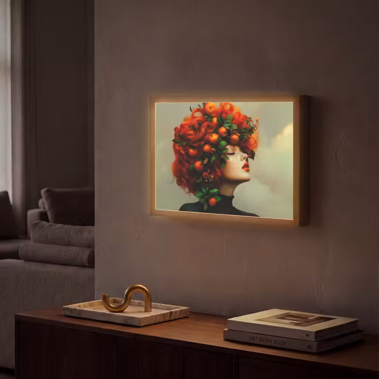 Lightbox - Wandlamp - Vrouw - Appels - Rood - Bladeren — 2