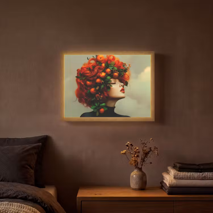 Lightbox - Wandlamp - Vrouw - Appels - Rood - Bladeren — 3