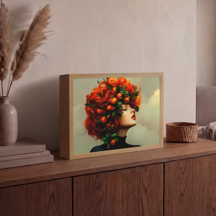 Lightbox - Wandlamp - Vrouw - Appels - Rood - Bladeren — 4