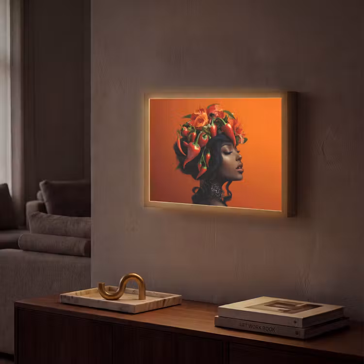 Lightbox - Wandlamp - Vrouw - Chilipepers - Pepers - Bloemen — 2