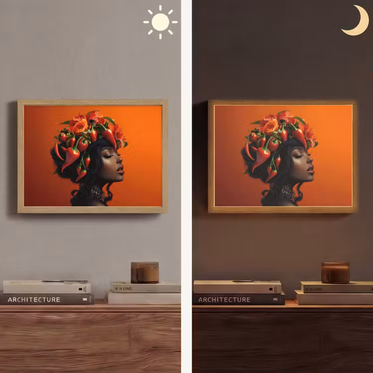 Lightbox - Wandlamp - Vrouw - Chilipepers - Pepers - Bloemen — 6