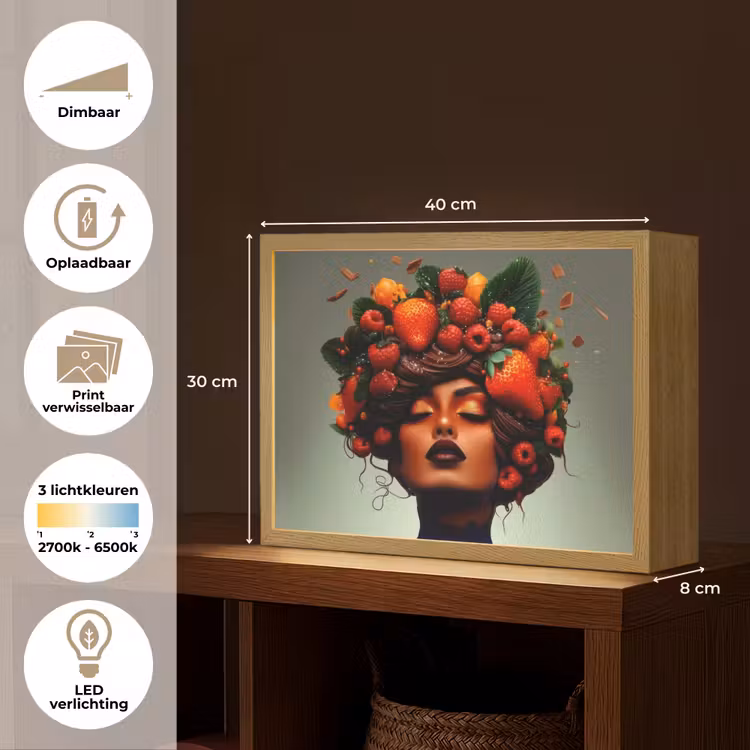 Lightbox - Wandlamp - Vrouw - Chocolade - Frambozen - Aardbeien - Koekjes — 10