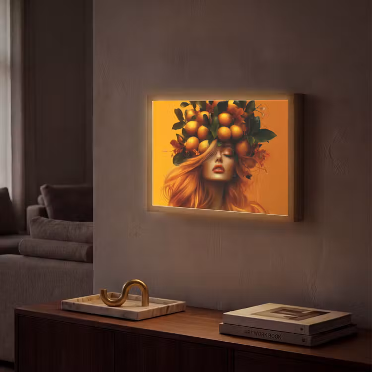 Lightbox - Wandlamp - Vrouw - Citroenen - Bloesem - Geel — 2