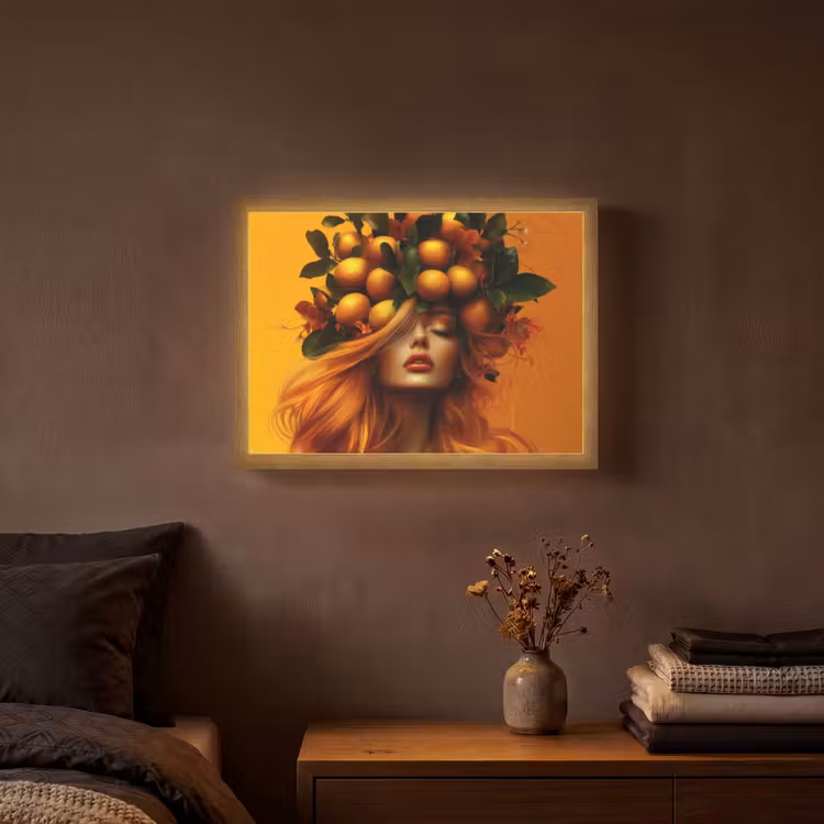 Lightbox - Wandlamp - Vrouw - Citroenen - Bloesem - Geel — 3