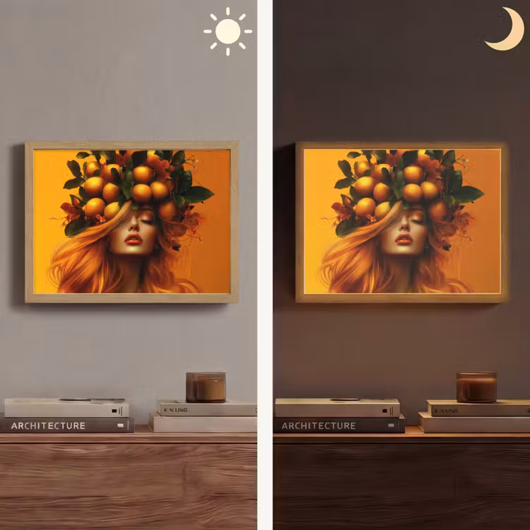 Lightbox - Wandlamp - Vrouw - Citroenen - Bloesem - Geel — 6