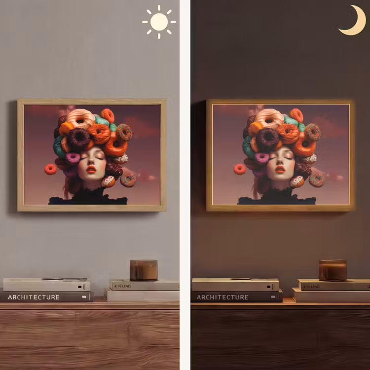 Lightbox - Wandlamp - Vrouw - Donuts - Kleurrijk — 6