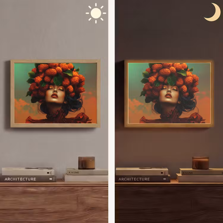 Lightbox - Wandlamp - Vrouw - Frambozen - Bladeren — 6