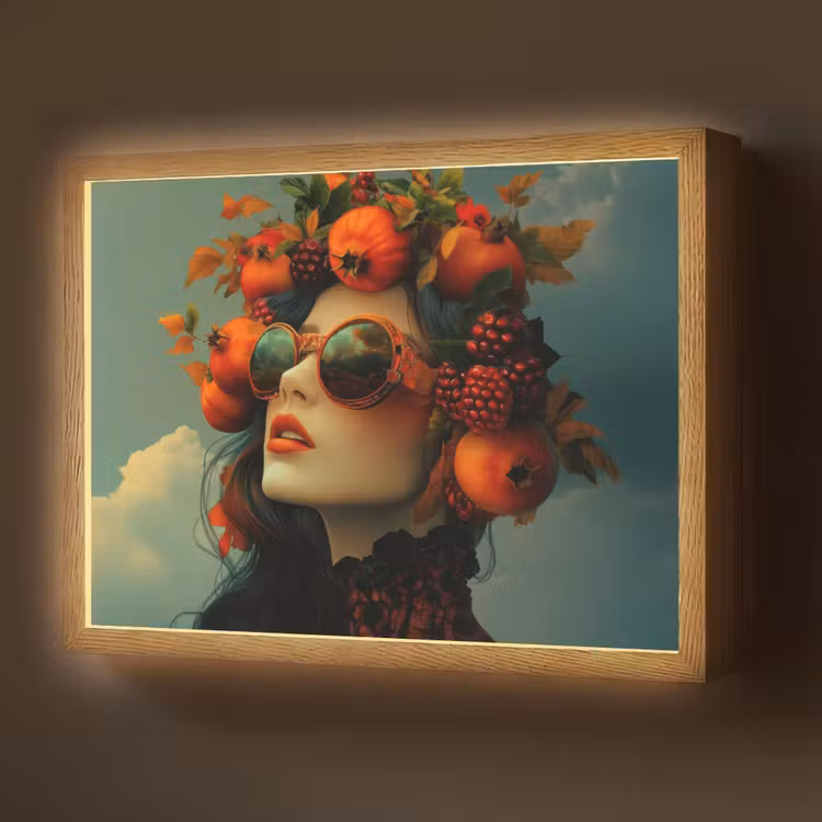 Lightbox - Wandlamp - Vrouw - Granaatappel - Herfst - Zonnebril — 1