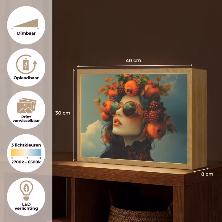 Lightbox - Wandlamp - Vrouw - Granaatappel - Herfst - Zonnebril — 10