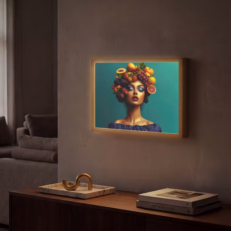 Lightbox - Wandlamp - Vrouw - Hoodtooi - Tropisch - Fruit - Druiven — 2