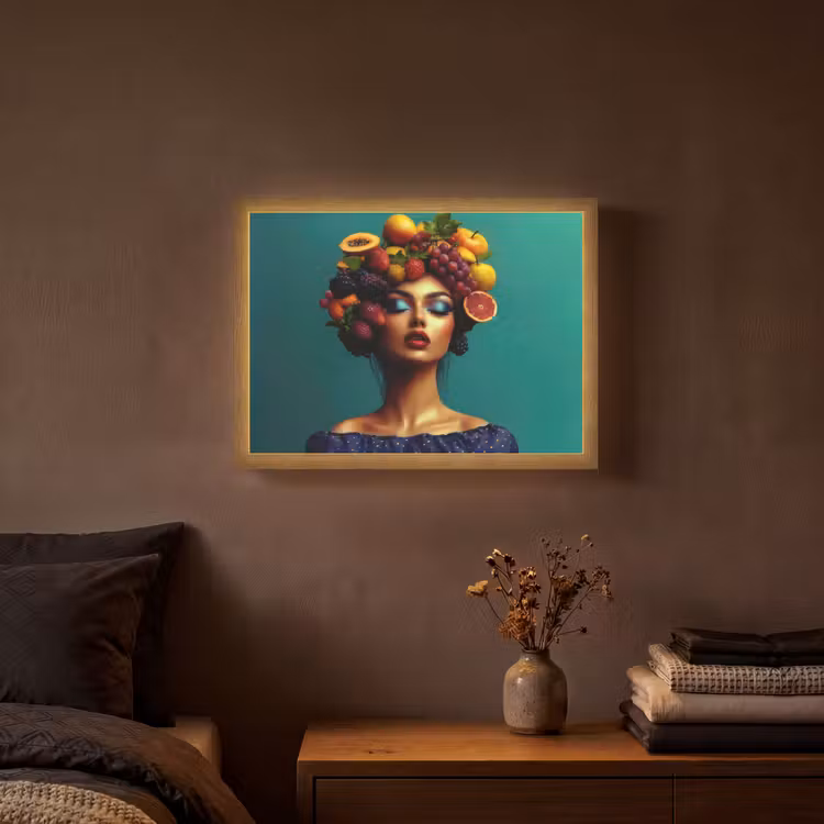 Lightbox - Wandlamp - Vrouw - Hoodtooi - Tropisch - Fruit - Druiven — 3