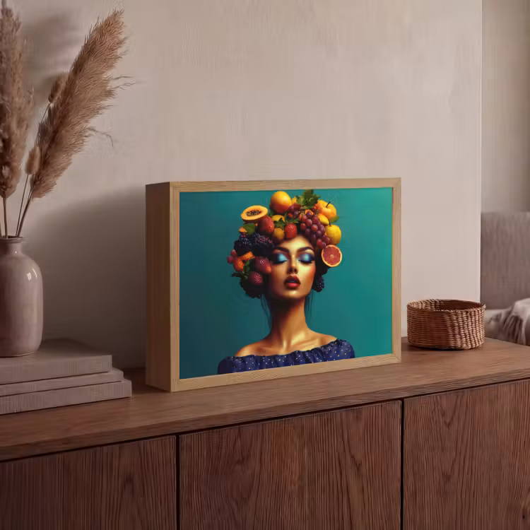 Lightbox - Wandlamp - Vrouw - Hoodtooi - Tropisch - Fruit - Druiven — 4