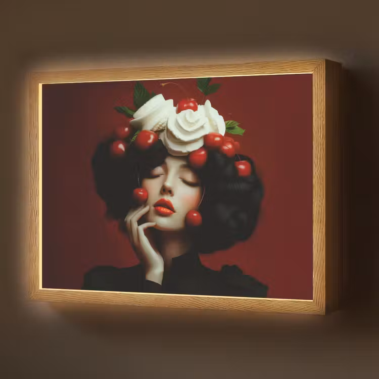 Lightbox - Wandlamp - Vrouw - Kersen - Slagroom — 1