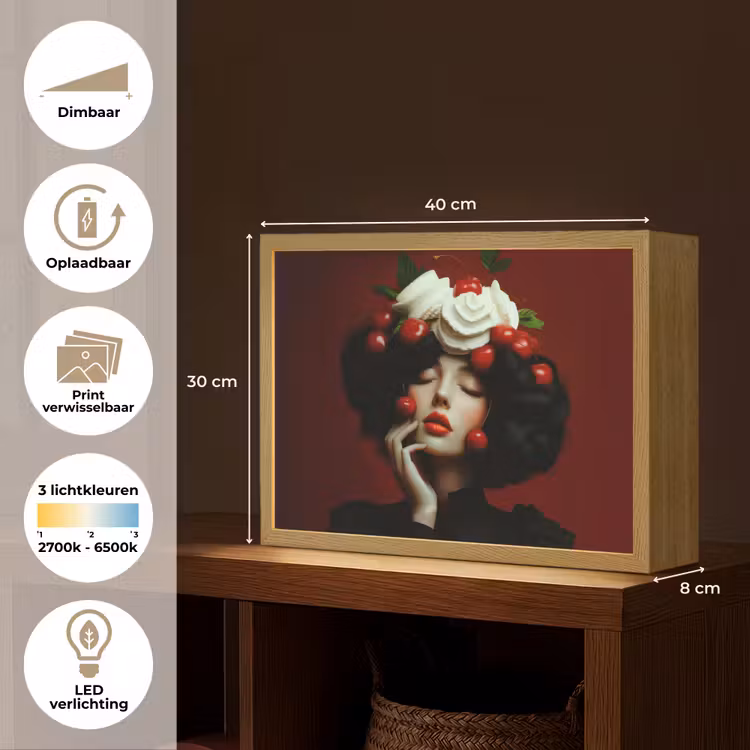 Lightbox - Wandlamp - Vrouw - Kersen - Slagroom — 10