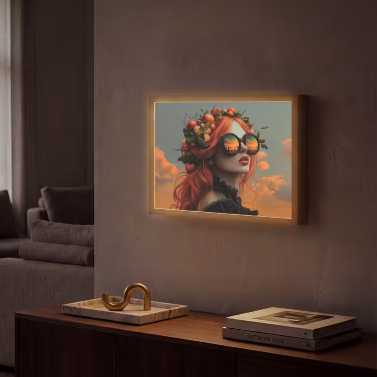 Lightbox - Wandlamp - Vrouw - Kroon - Tomaat - Bascilicum - Zonnebril — 2