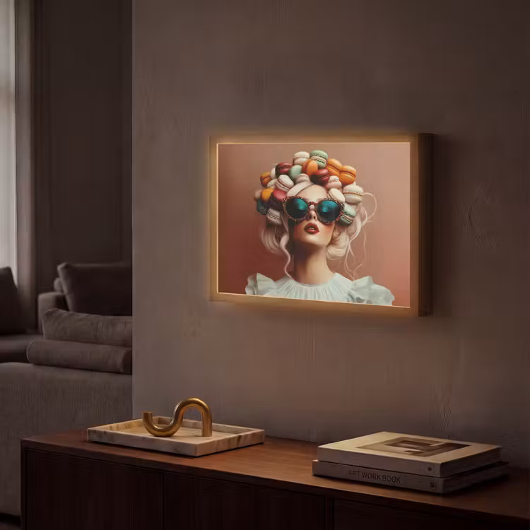 Lightbox - Wandlamp - Vrouw - Macarons - Bril — 2