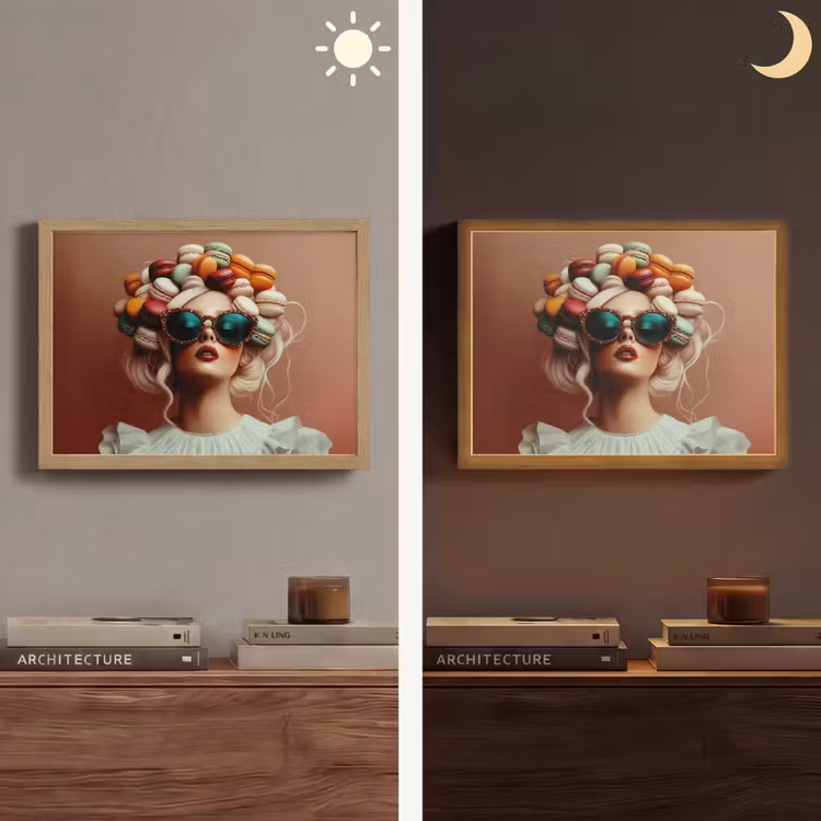 Lightbox - Wandlamp - Vrouw - Macarons - Bril — 6
